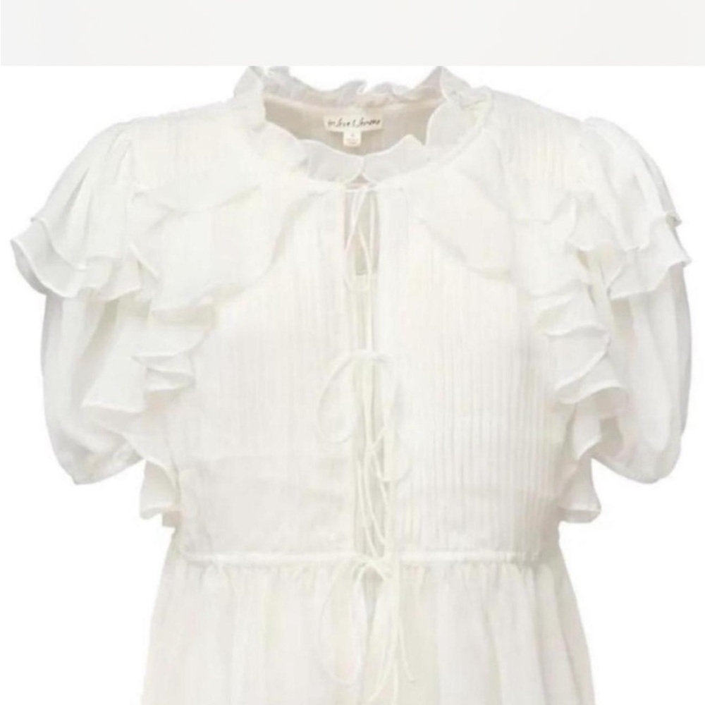 For Love And Lemons White Ruffle Blouse